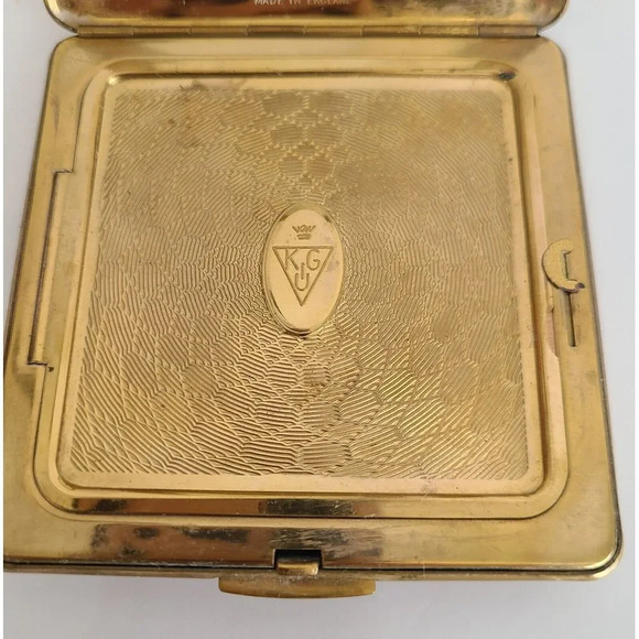 Vintage Square KIGU Powder Compact Case‎ Golden Tone - Picture 4 of 7
